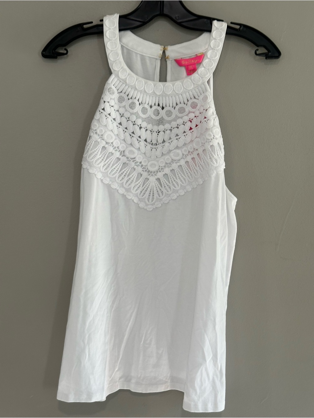 Lilly Pulitzer White Crochet Halter Camisole